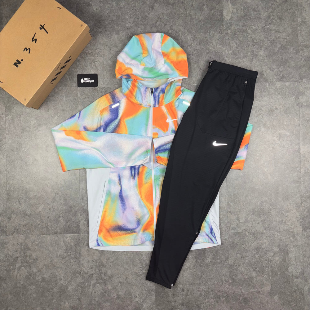 Nike Repel Miler Windrunner Jacket Multicolour & Black Nike Phenom Pants Set, Nike Sets, dripuniqueuk