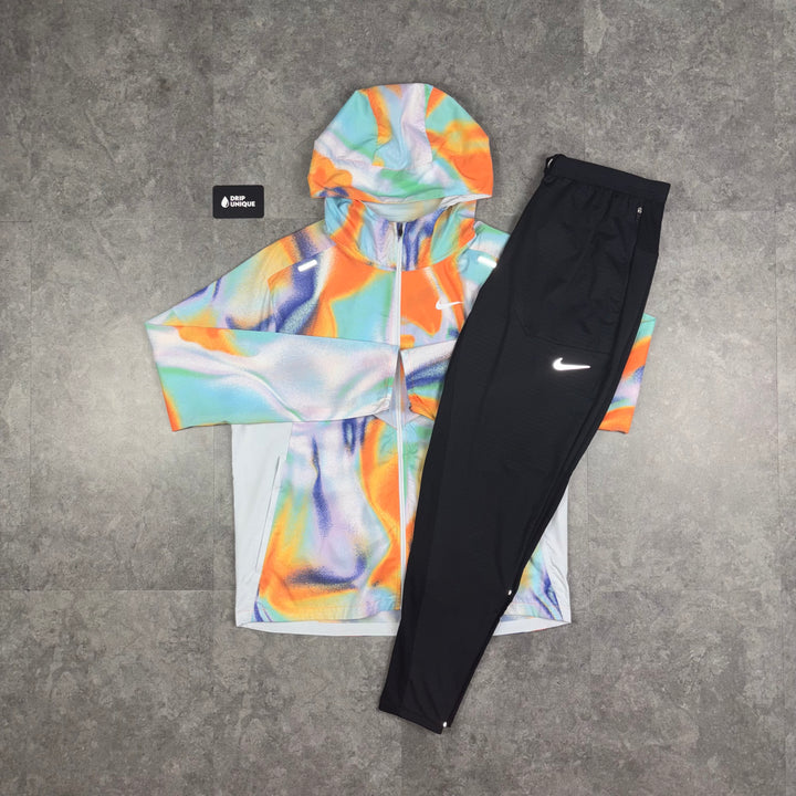Nike Repel Miler Windrunner Jacket Multicolour & Black Nike Phenom Pants Set, Nike Windrunner Set, dripuniqueuk