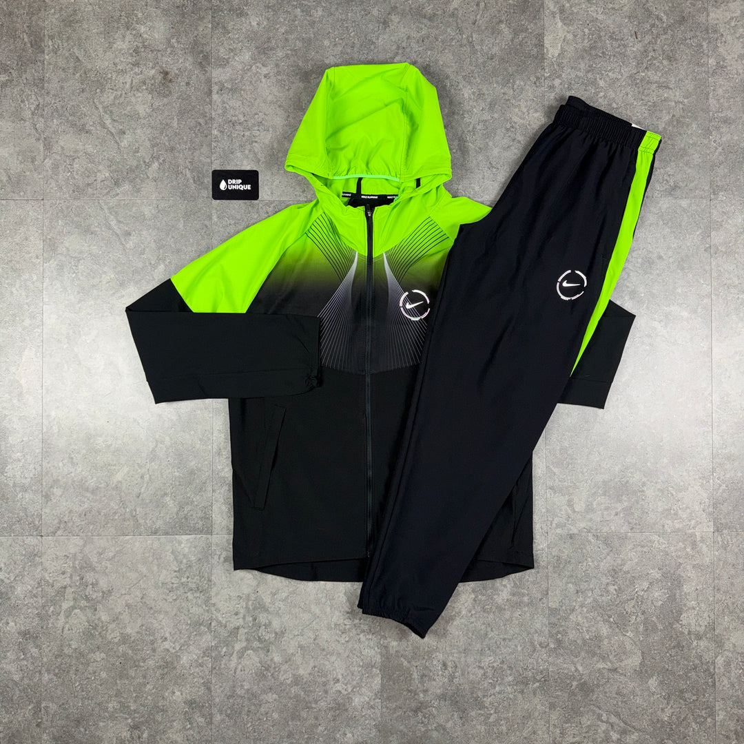 Nike Repel Miler Windrunner Jacket Neon & Neon Nike Challenger Pants Set, nike sets, dripuniqueuk