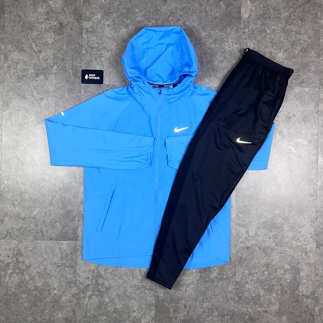 Nike Repel Miler Windrunner Jacket University Blue & Black Nike Phenom Pants Set, Nike Sets, dripuniqueuk
