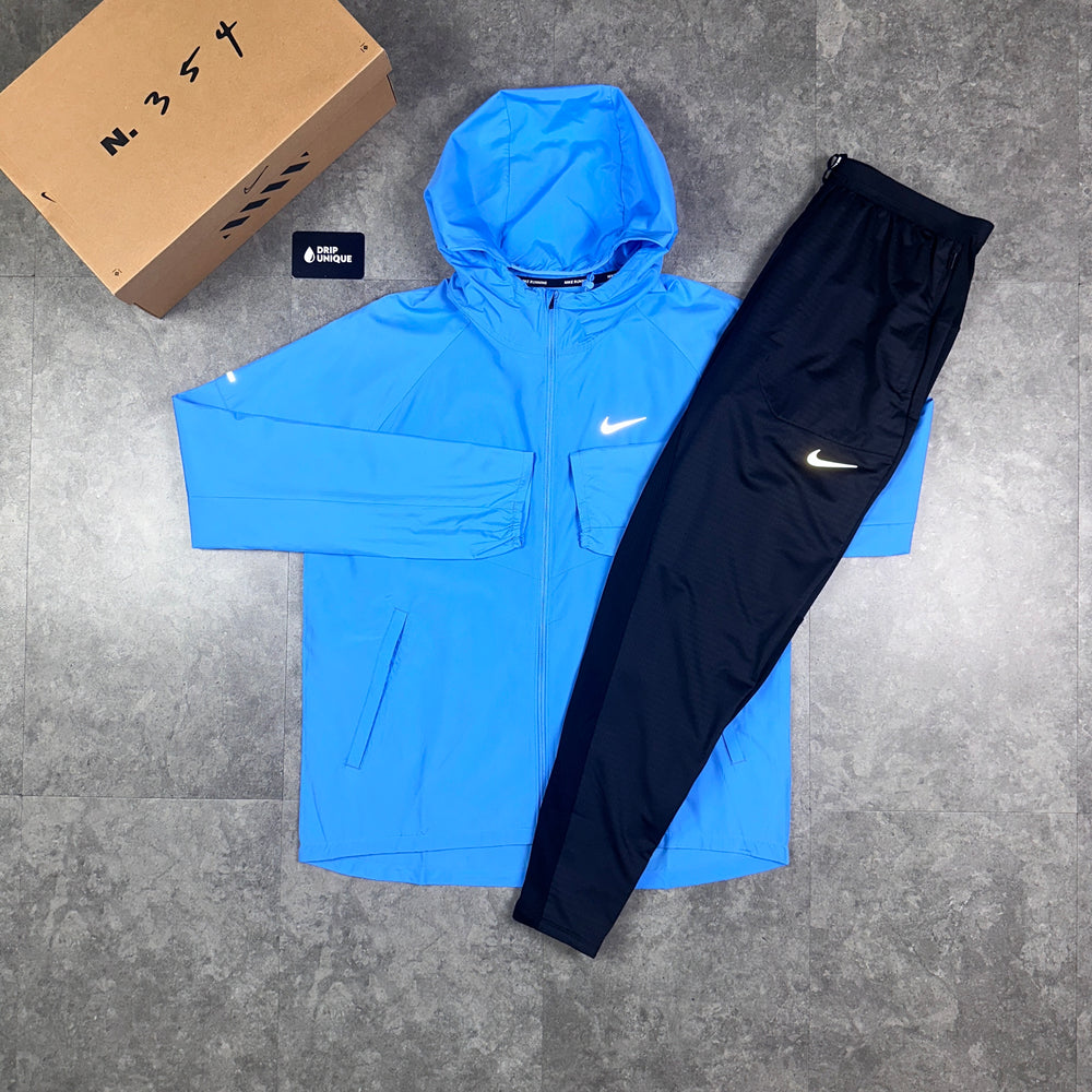 Nike Repel Miler Windrunner Jacket University Blue & Black Nike Phenom Pants Set, Nike Windrunner Set, dripuniqueuk