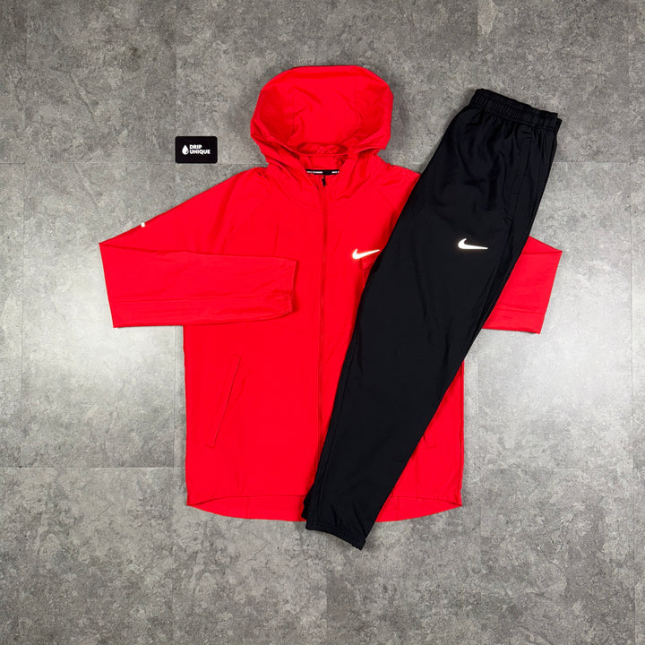 Nike Repel Miler Windrunner Jacket University Red & Black Nike Challenger Pants Set, Nike Windrunner Set, dripuniqueuk