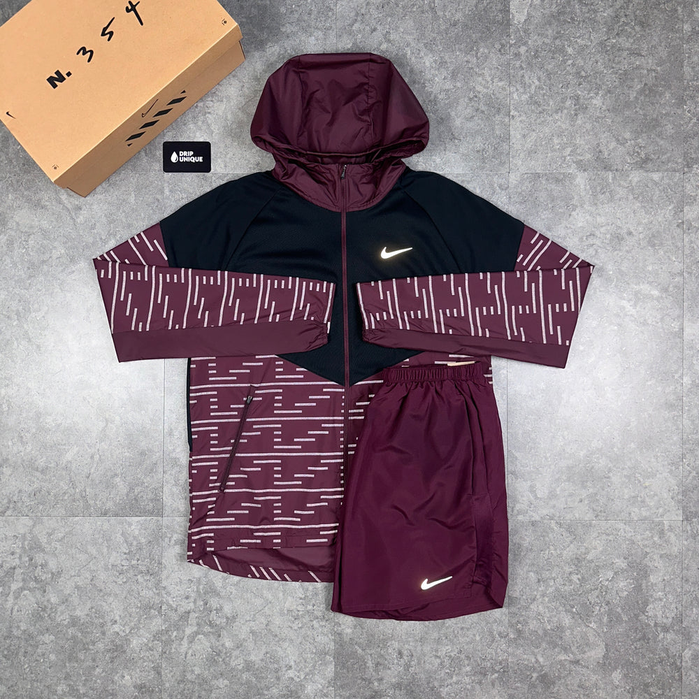Nike Repel Running Division Flash Windrunner Jacket Maroon, Nike Windbreaker, dripuniqueuk