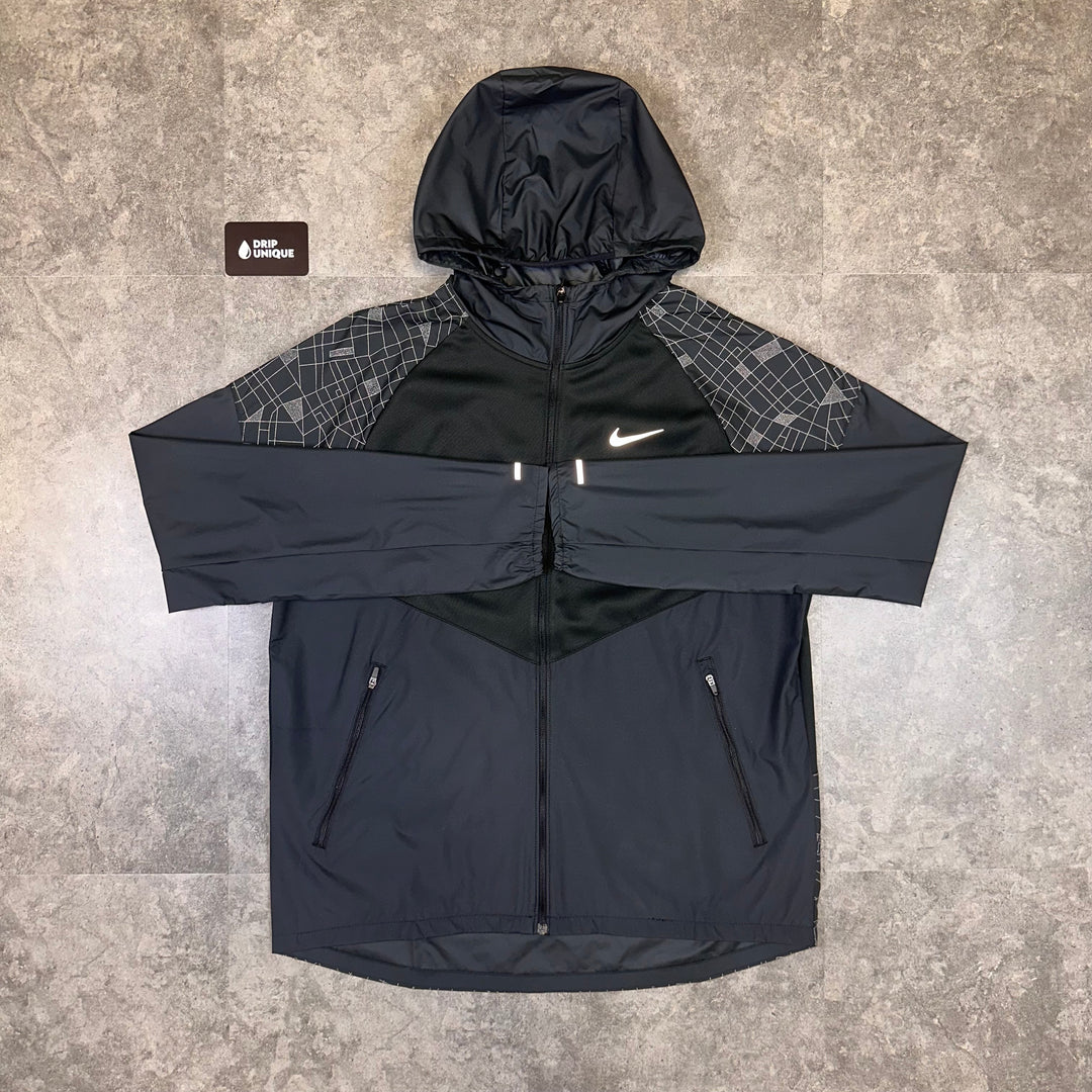 Nike windbreaker with back print in black deals