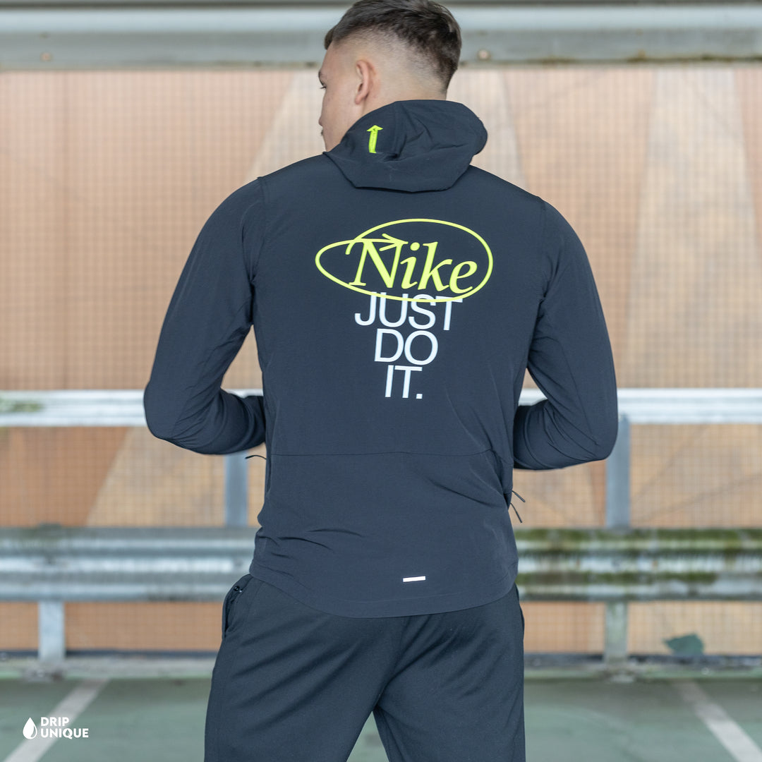Nike Repel “Just Do It” Windrunner Jacket Black, Nike Windrunner Jacket, dripuniqueuk