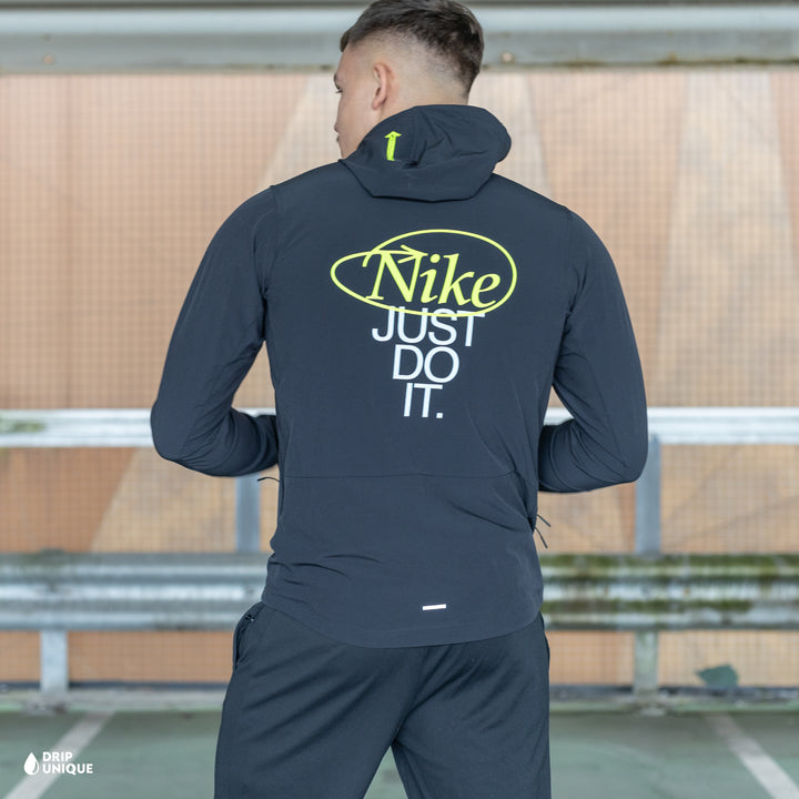 Nike Repel “Just Do It” Windrunner Jacket Black, Nike Windrunner Jacket, dripuniqueuk