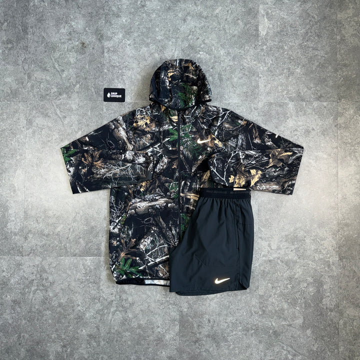 Nike Stride UV Windrunner Jacket Realtree & Black Flex Stride Shorts Set, nike set, dripuniqueuk