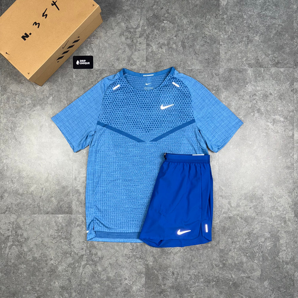 Nike TechKnit T-Shirt Star Blue, Nike T Shirt, dripuniqueuk