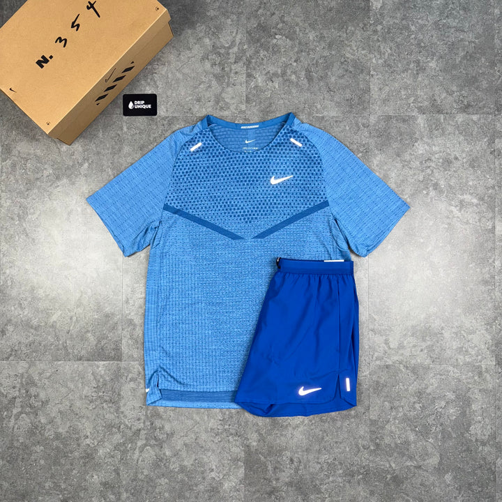 Nike TechKnit T-Shirt Star Blue, Nike T Shirt, dripuniqueuk