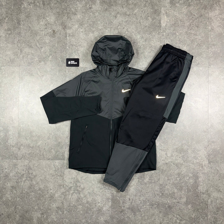 Nike Therma-Fit Repel Miler Windrunner Jacket Black & Black Nike Therma-Fit Pants Set, nike set, dripuniqueuk
