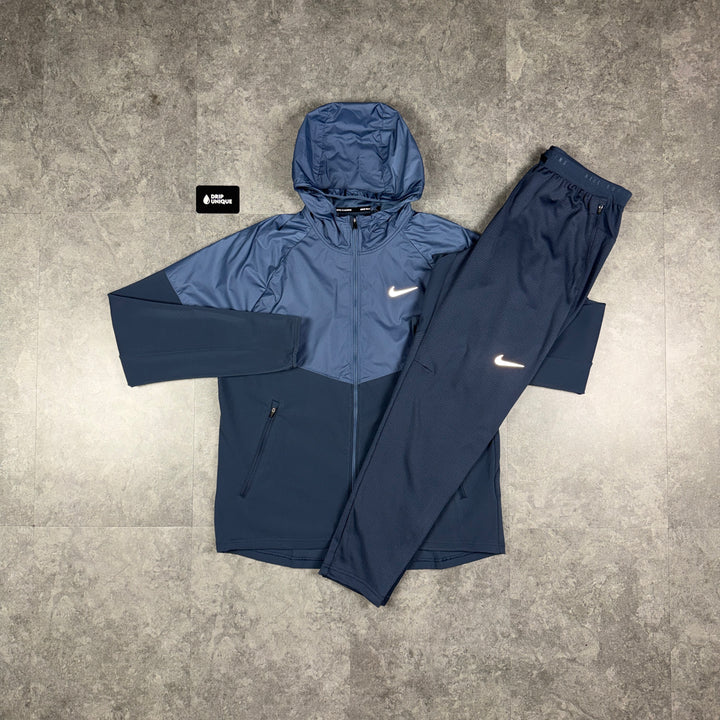 Nike Therma-Fit Repel Miler Windrunner Jacket Thunder Blue & Blue Nike Phenom Pants Set, nike set, dripuniqueuk