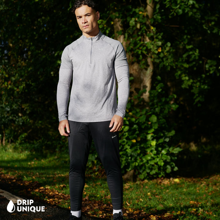 Nike Therma 1/4 Zip Grey & Black Phenom Pants Set, Nike 1/4 Zips, dripuniqueuk