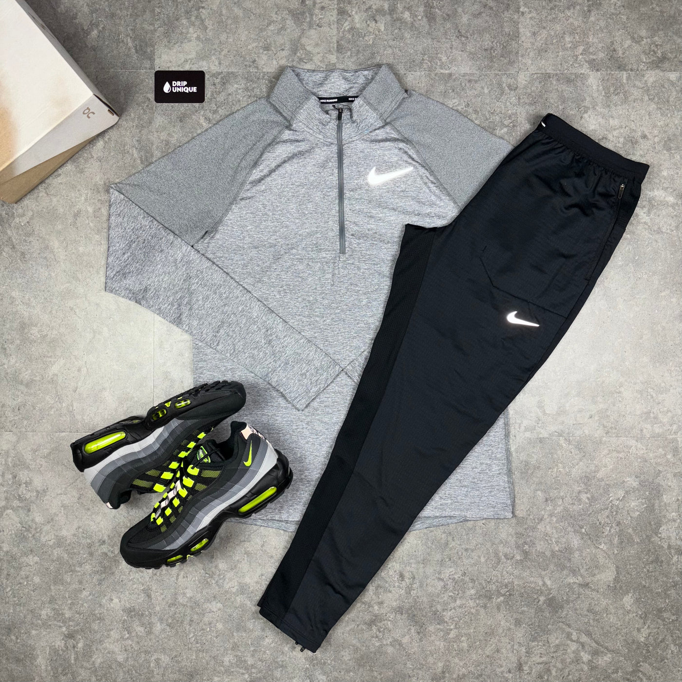 Nike Therma 1 4 Zip Grey Black Phenom Pants Set dripuniqueuk