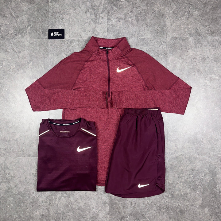 Nike Therma 1/4 Zip Midnight Maroon Bundle, Nike Sets, dripuniqueuk