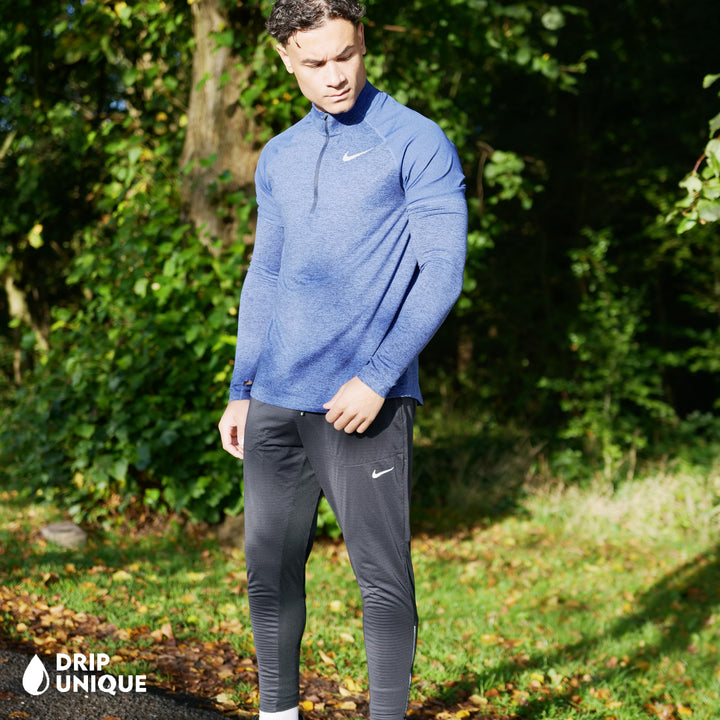 Nike Therma 1/4 Zip Royal Blue & Black Phenom Pants Set, Nike Sets for men, dripuniqueuk