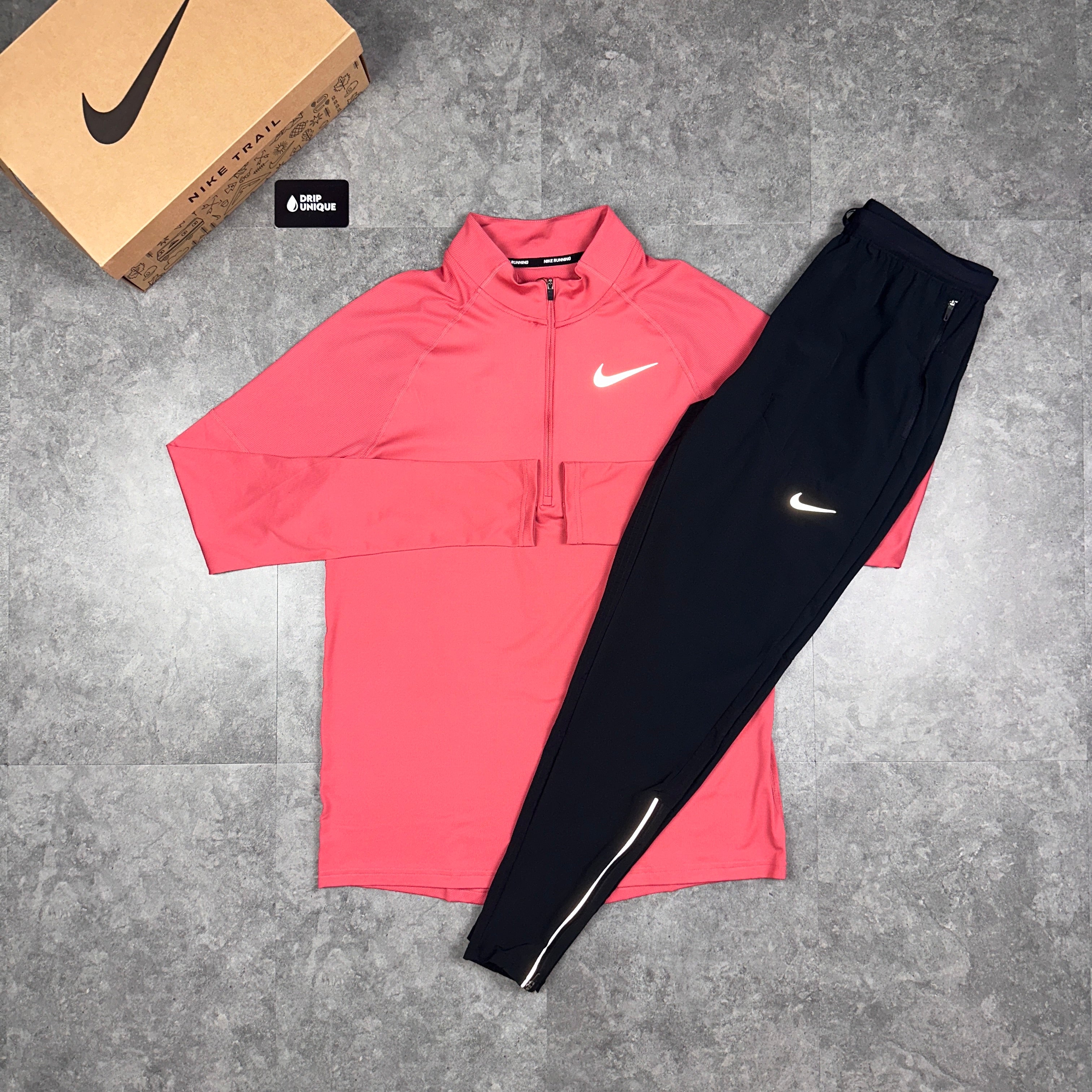 pink nike half zip men's