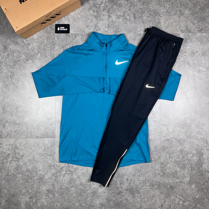 Nike Therma 1/4 Zip Top Aqua Blue, Nike Half Zip, dripuniqueuk