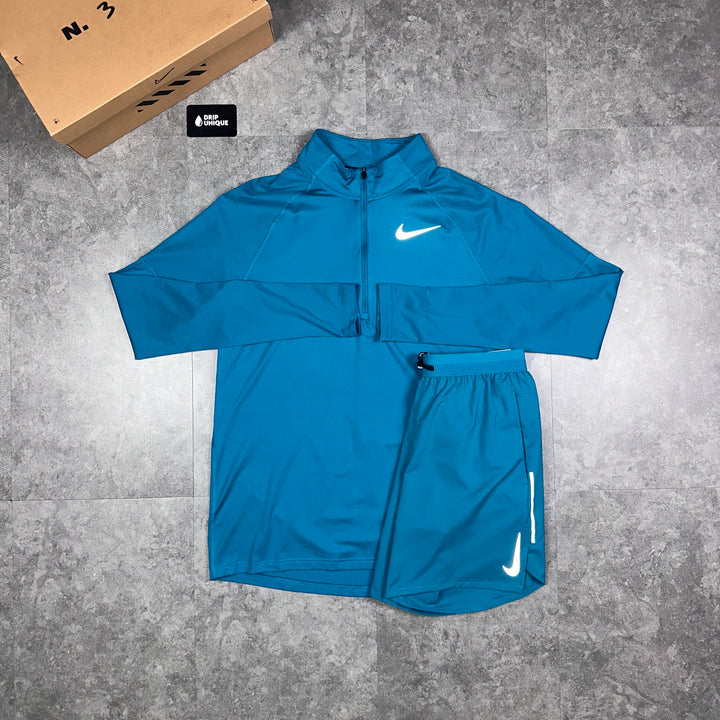 Nike Therma 1/4 Zip Top Aqua Blue, Nike Quarter Zip, dripuniqueuk