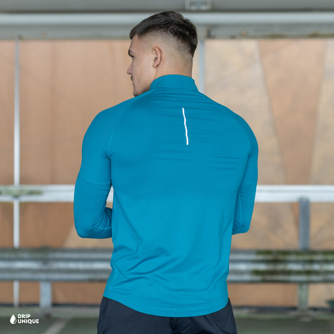 Nike Therma 1/4 Zip Top Aqua Blue, nike zip-up top, dripuniqueuk