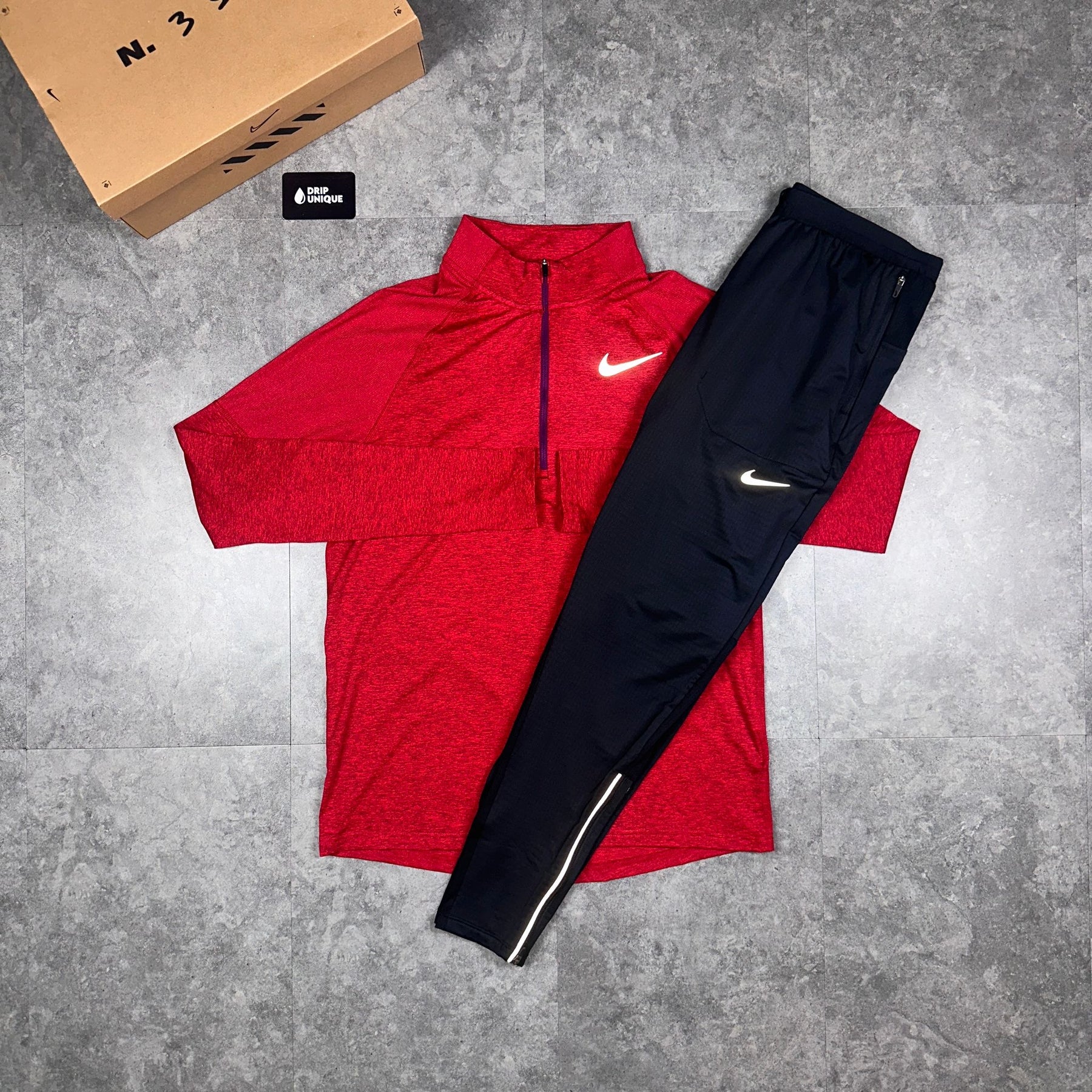 Nike Therma 1/4 Zip Top Red – dripuniqueuk