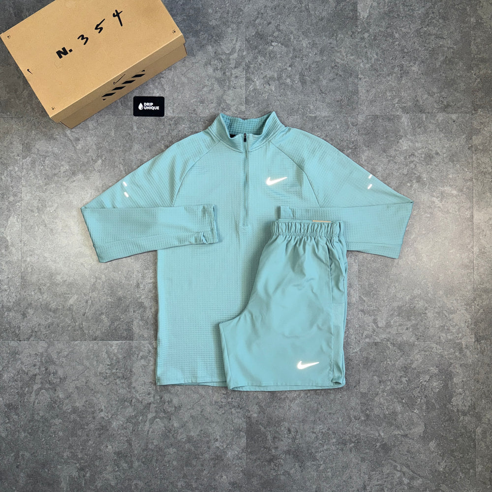 Nike Therma Sphere 3.0 1/4 Zip Top Cannon & Cannon Challenger Shorts Set, nike set, dripuniqueuk