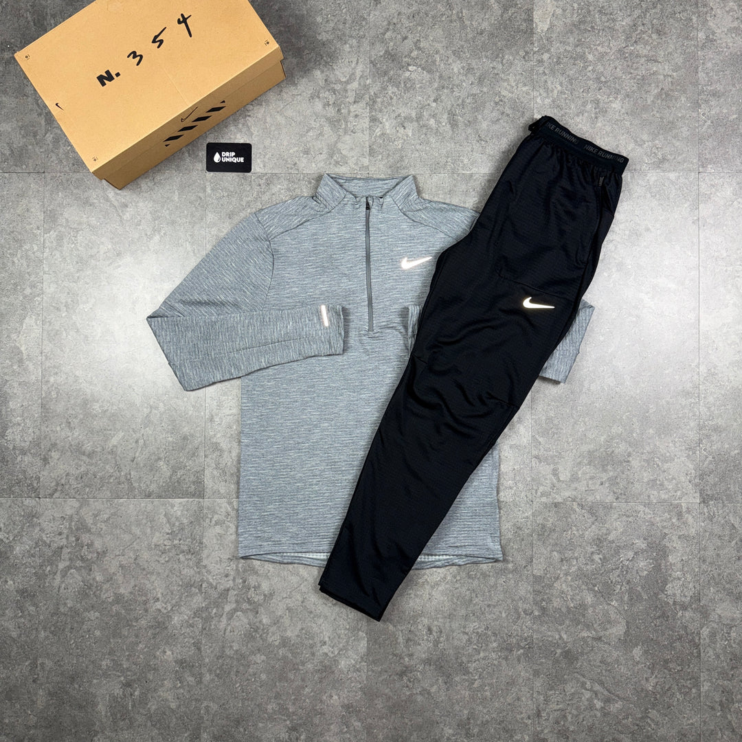 Nike Therma Sphere 3.0 1/4 Zip Top Grey & Black Phenom Pants Set, nike 1/4 zip set, dripuniqueuk