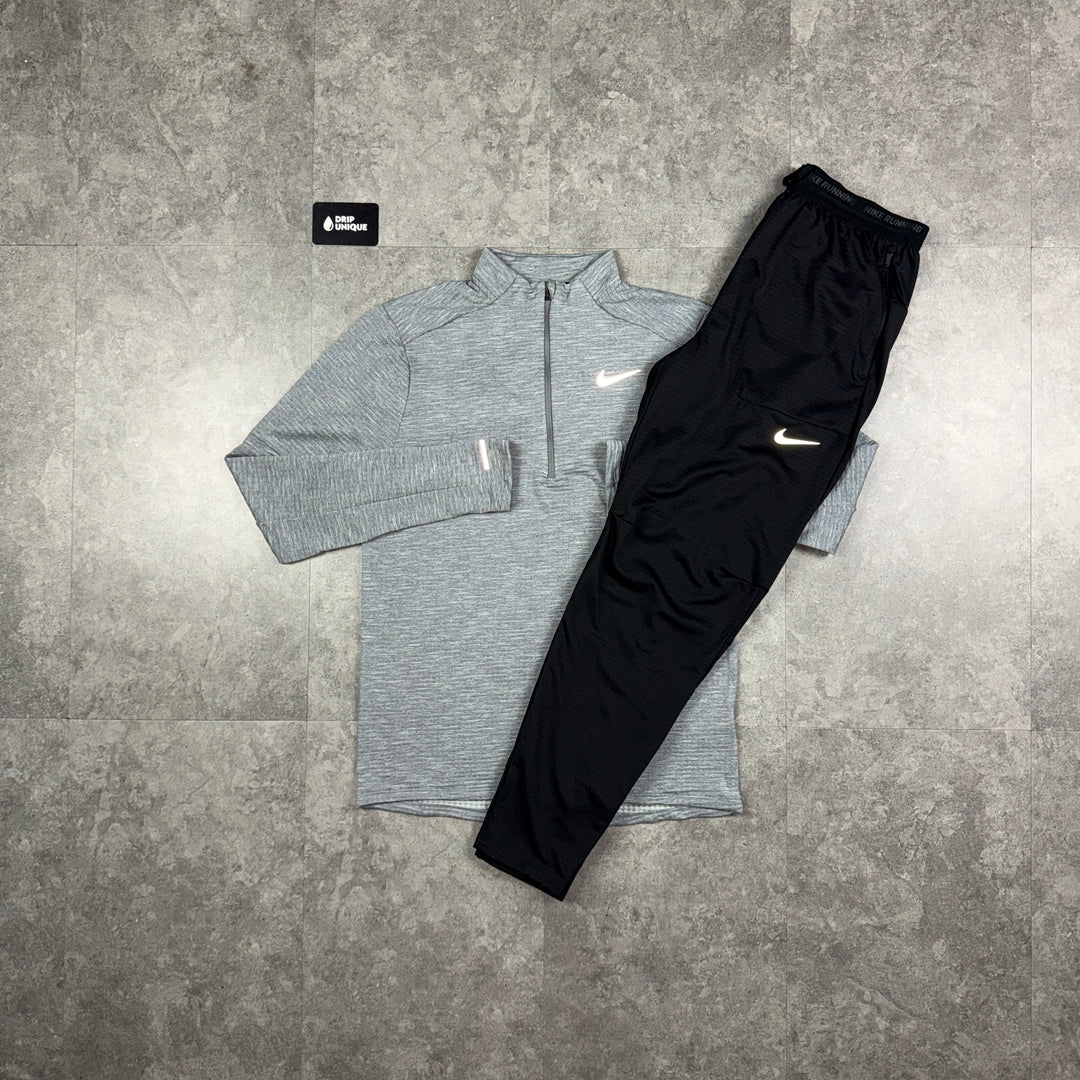 Nike Therma Sphere 3.0 1/4 Zip Top Grey & Black Phenom Pants Set, nike set, dripuniqueuk