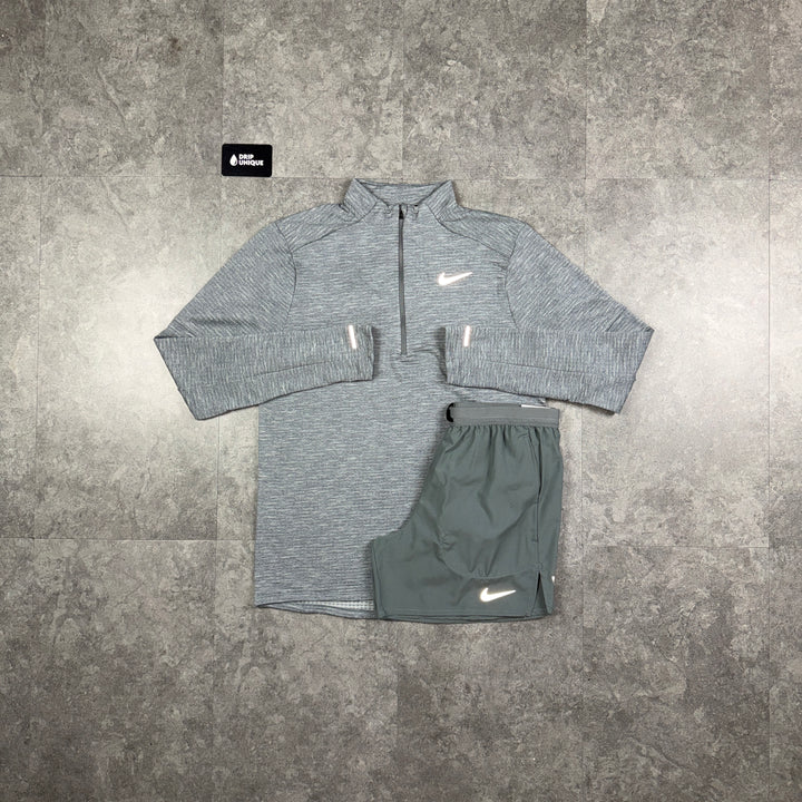 Nike Therma Sphere 3.0 1/4 Zip Top Grey & Grey Flex Stride Shorts Set, nike set, dripuniqueuk
