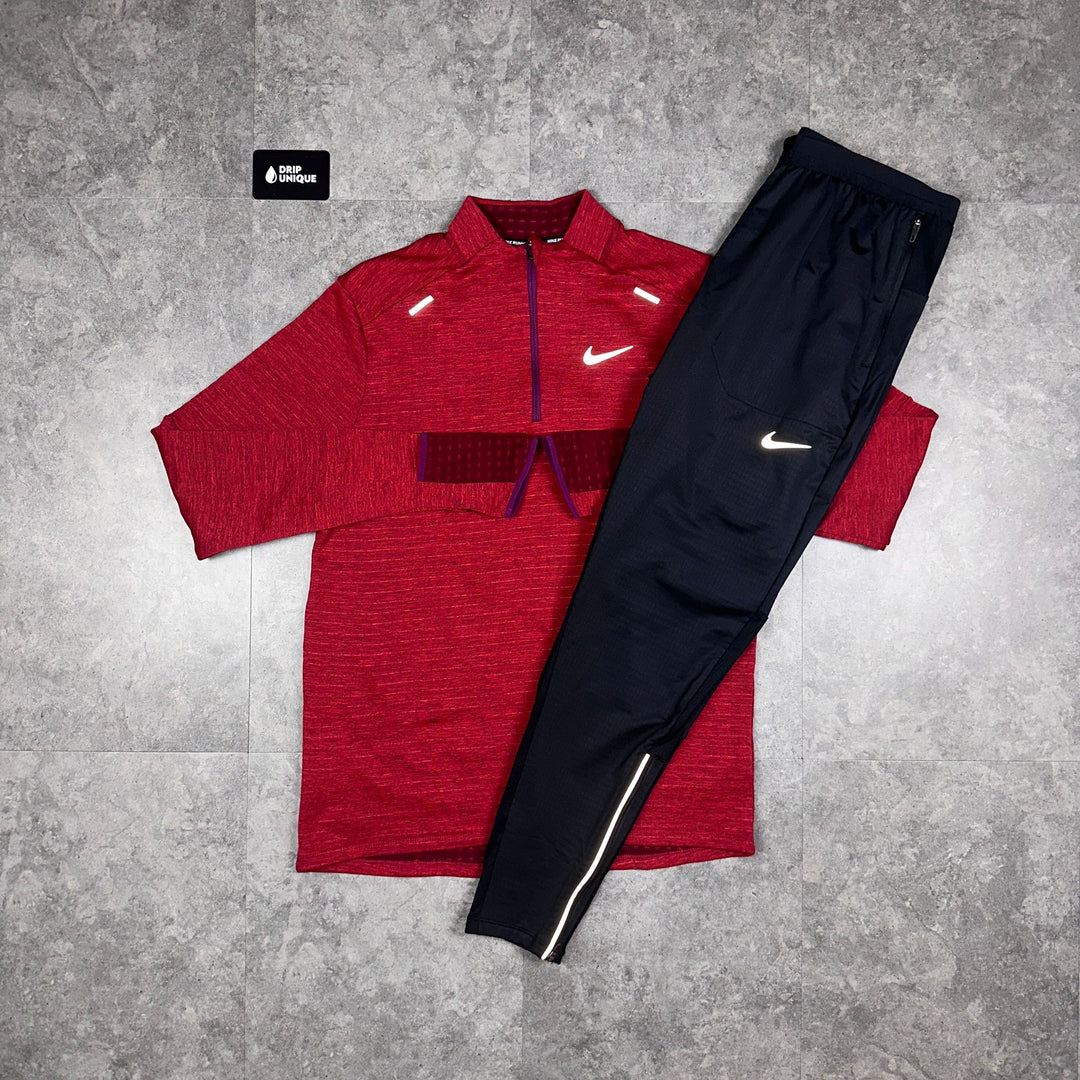 Red nike therma pants sale