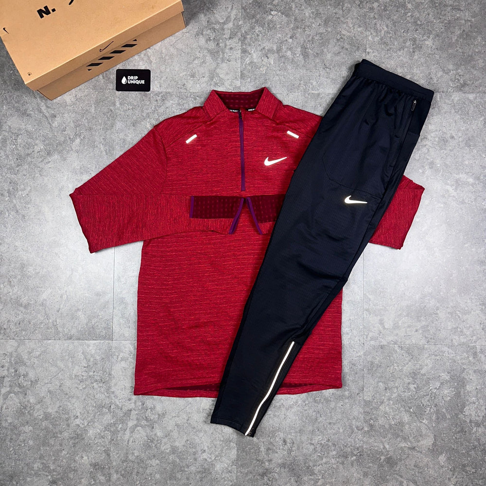Nike Therma Sphere 3.0 1/4 Zip Top Red, Nike Quarter Zip, dripuniqueuk