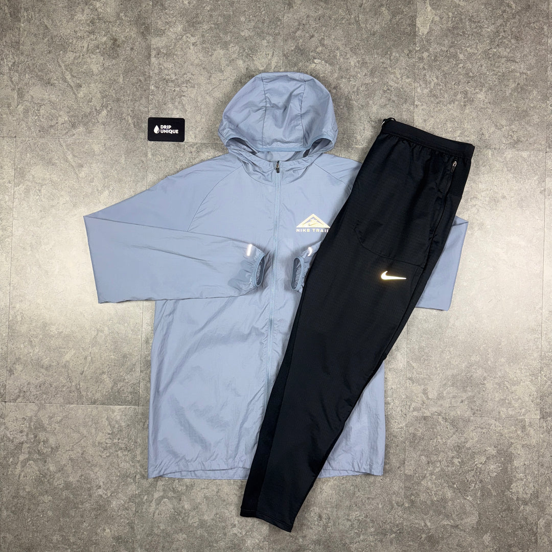 Nike Trail Windrunner Jacket Blue & Black Nike Phenom Pants Set, Nike Sets, dripuniqueuk
