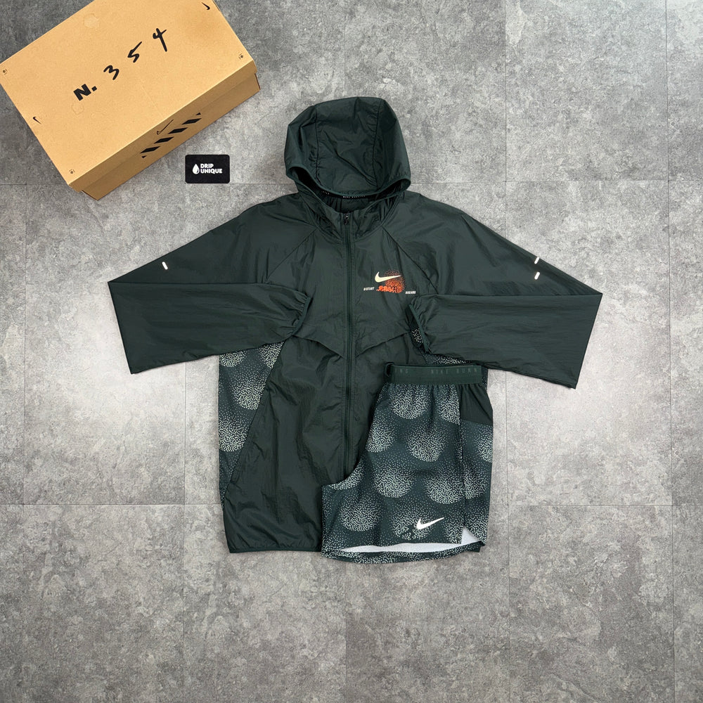 Nike UV Ekiden Windrunner Jacket Black & Black Ekiden Flex Stride Shorts Set, nike jacket set, dripuniqueuk