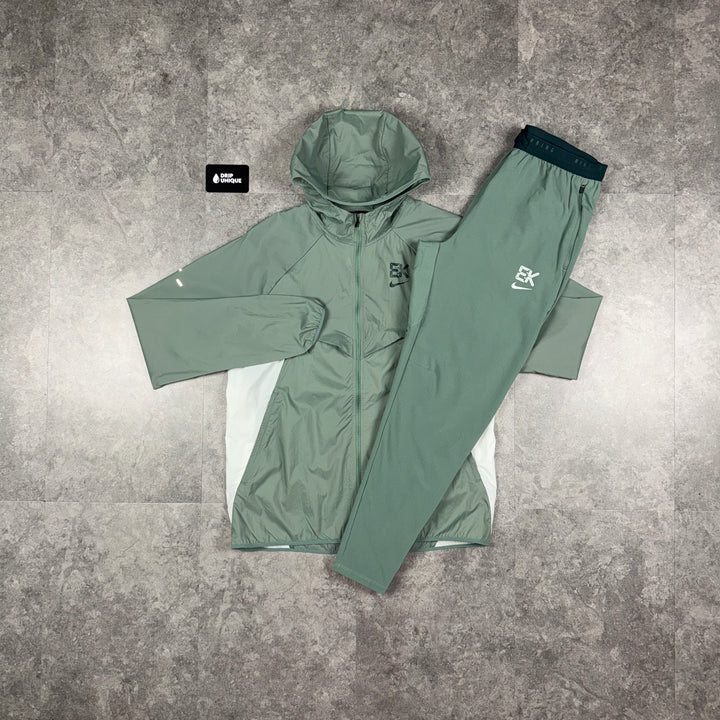 Nike UV Ekiden Windrunner Jacket Clay Green & Green Nike Phenom Pants Set, nike set, dripuniqueuk