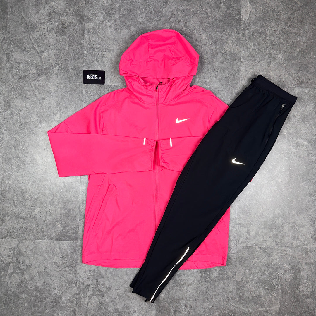 Nike UV Windrunner Jacket Aster Pink & Black Nike Phenom Pants Set, Nike Sets, dripuniqueuk