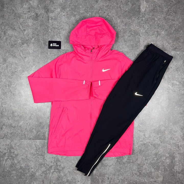 Nike UV Windrunner Jacket Aster Pink & Black Nike Phenom Pants Set, Nike Sets, dripuniqueuk