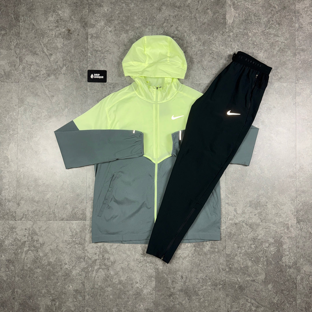 Nike UV Windrunner Jacket Barely Volt & Black Nike Phenom Pants Set, nike set, dripuniqueuk