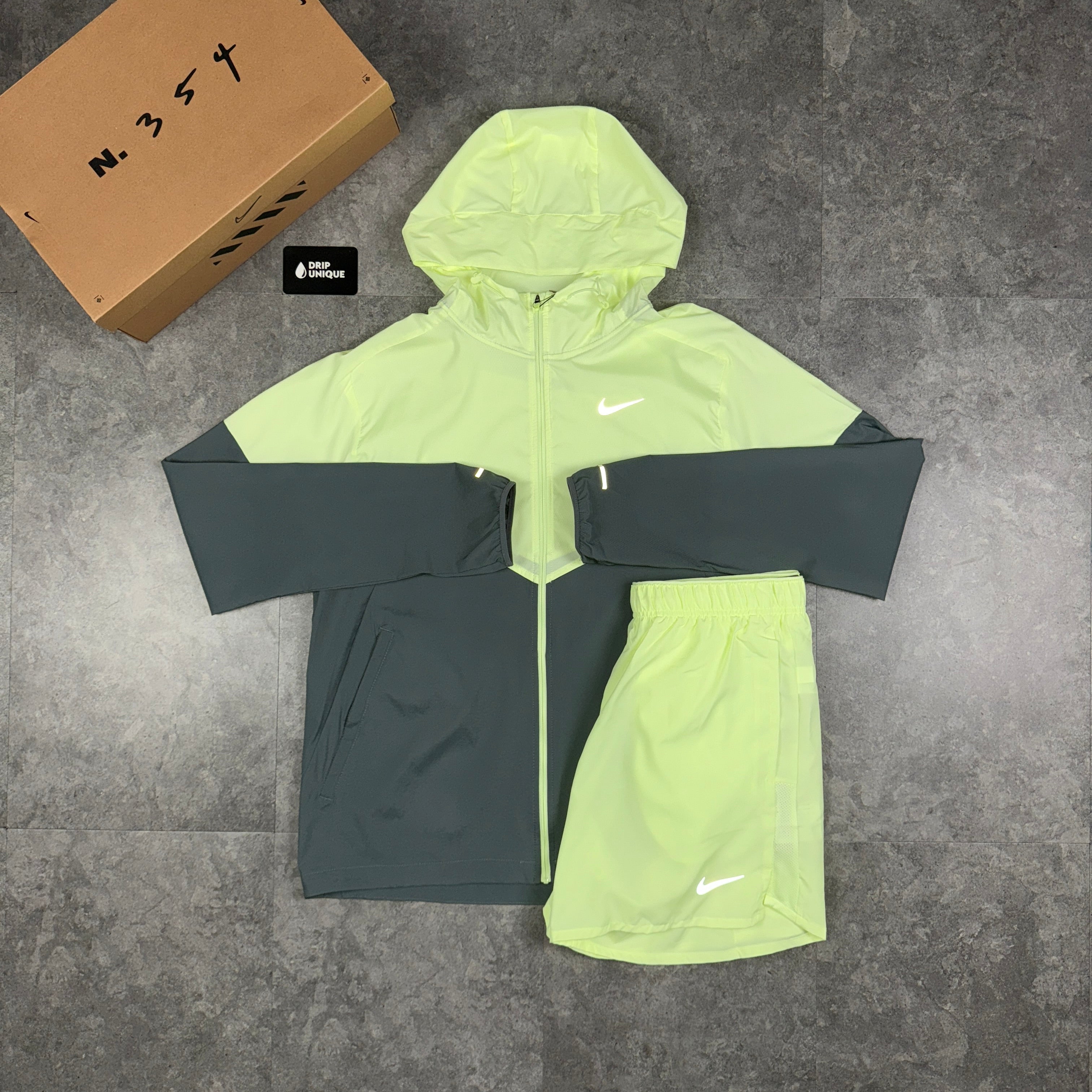 nike windrunner hooded jacket volt
