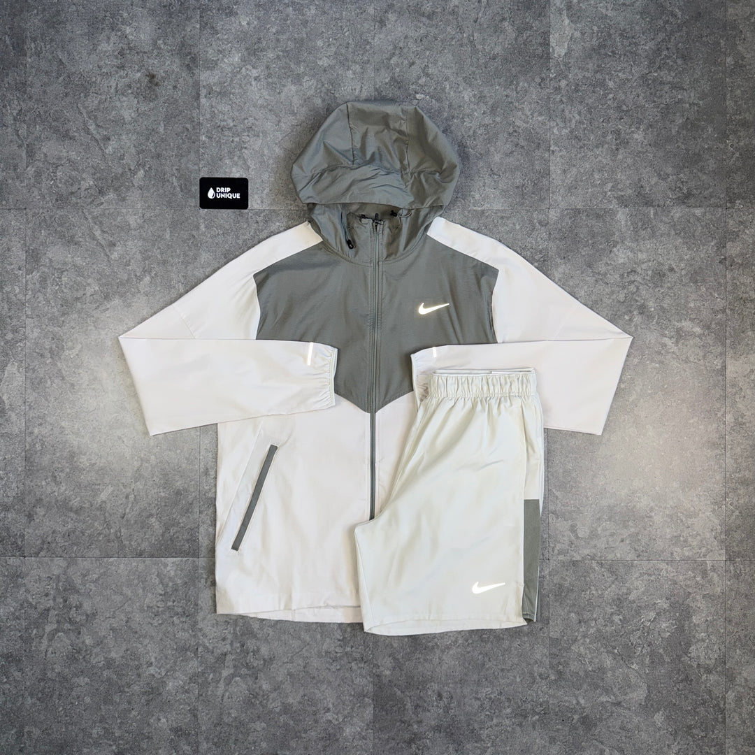 Nike UV Windrunner Jacket Beige & Beige Challenger Shorts Set, nike set, dripuniqueuk