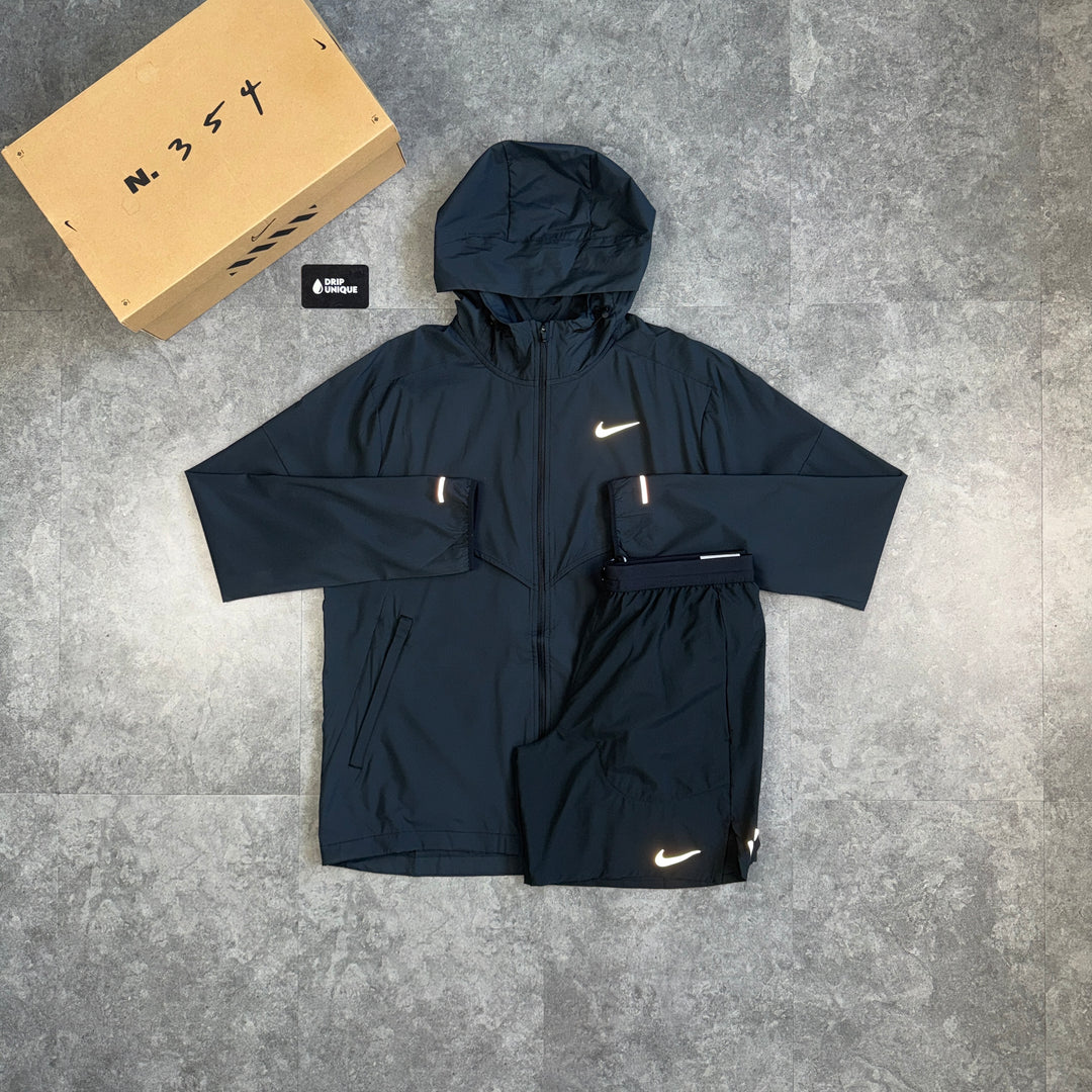 Nike UV Windrunner Jacket Black & Black Flex Stride Shorts Set, nike jacket set, dripuniqueuk