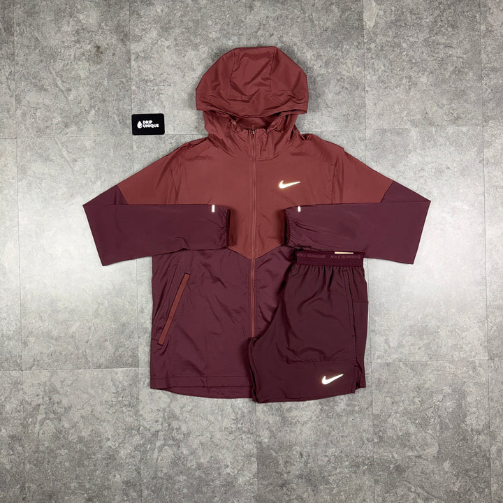 Nike UV Windrunner Jacket Burgundy Crush & Burgundy Flex Stride Shorts Set, nike set, dripuniqueuk