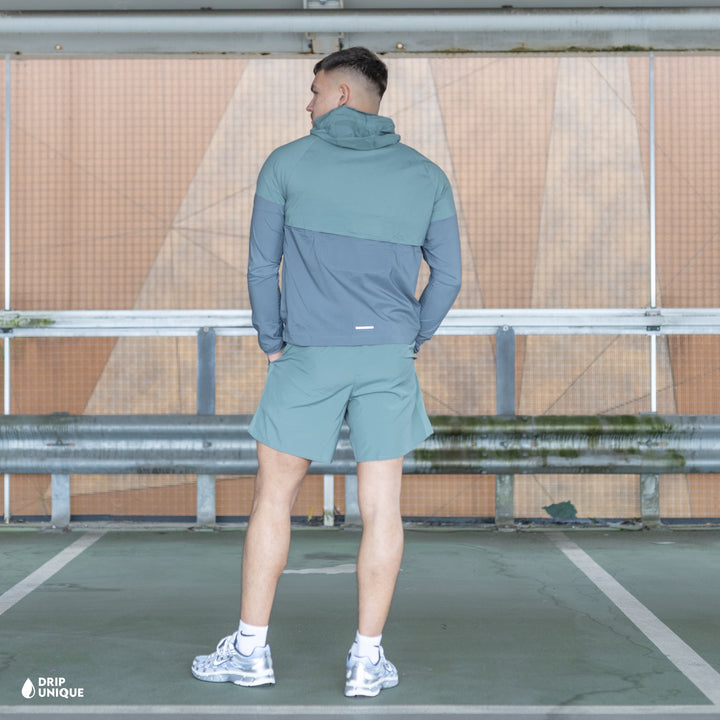 Nike UV Windrunner Jacket Clay Green & Green Challenger Shorts Set, nike jacket set, dripuniqueuk