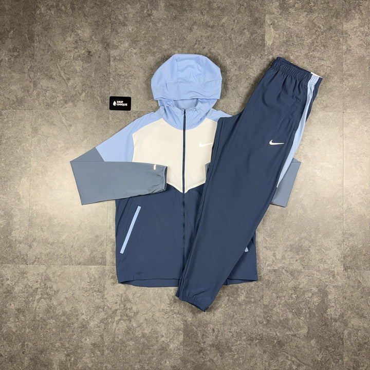 Nike UV Windrunner Jacket Diffused Blue & Blue Nike Challenger Pants Set, nike set, dripuniqueuk
