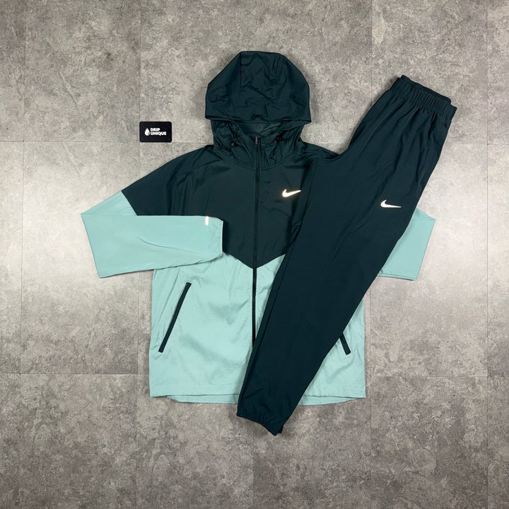 Nike UV Windrunner Jacket Forest Green & Forest Green Nike Challenger Pants Set, nike uv set, dripuniqueuk