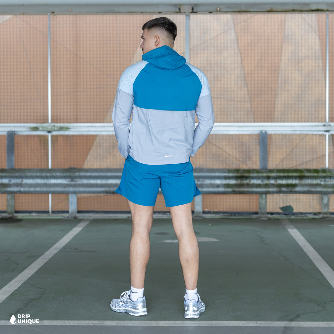 Nike UV Windrunner Jacket Green Abyss & Green Challenger Shorts Set, nike windrunner sets, dripuniqueuk