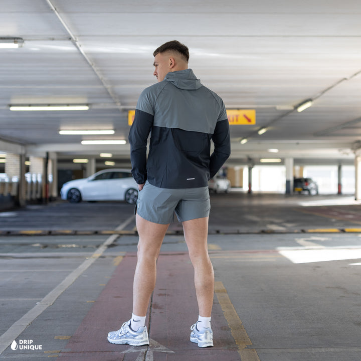 Nike UV Windrunner Jacket Grey / Black & Grey Flex Stride Shorts Set, nike jacket set, dripuniqueuk