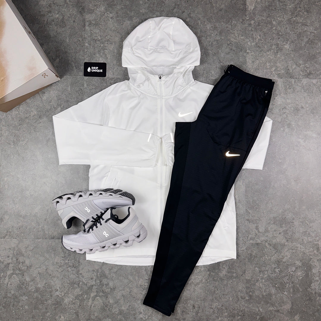 Nike UV Windrunner Jacket Ice White Black Nike Phenom Pants Set dripuniqueuk