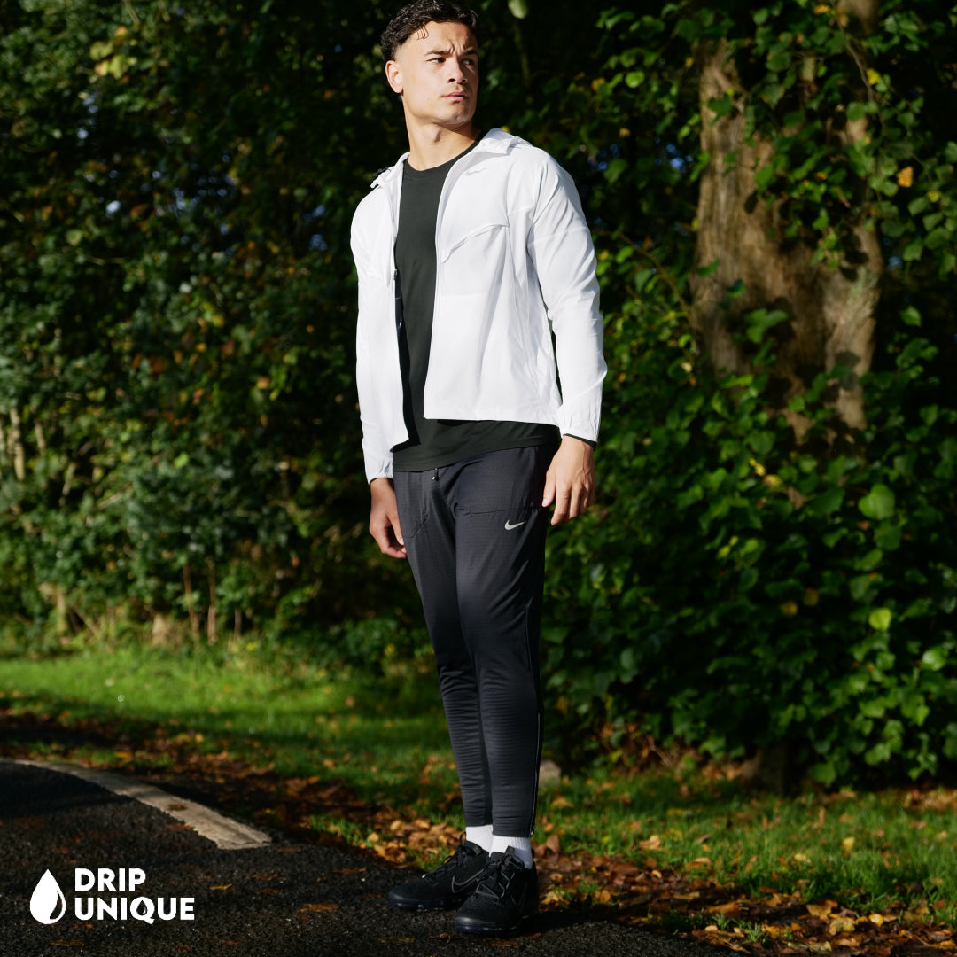 Nike windrunner jacket men's black and white best sale