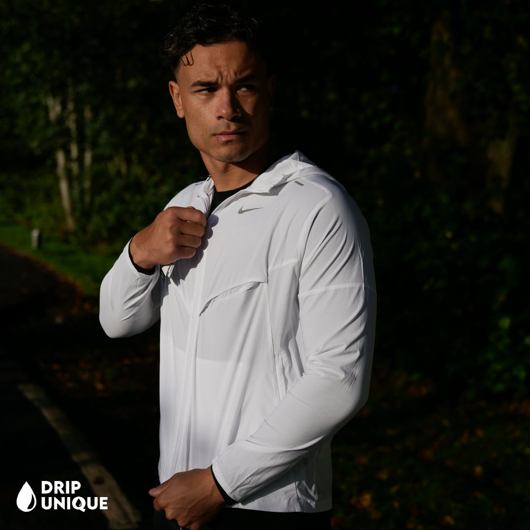 Nike windrunner jacket white and black new arrivals