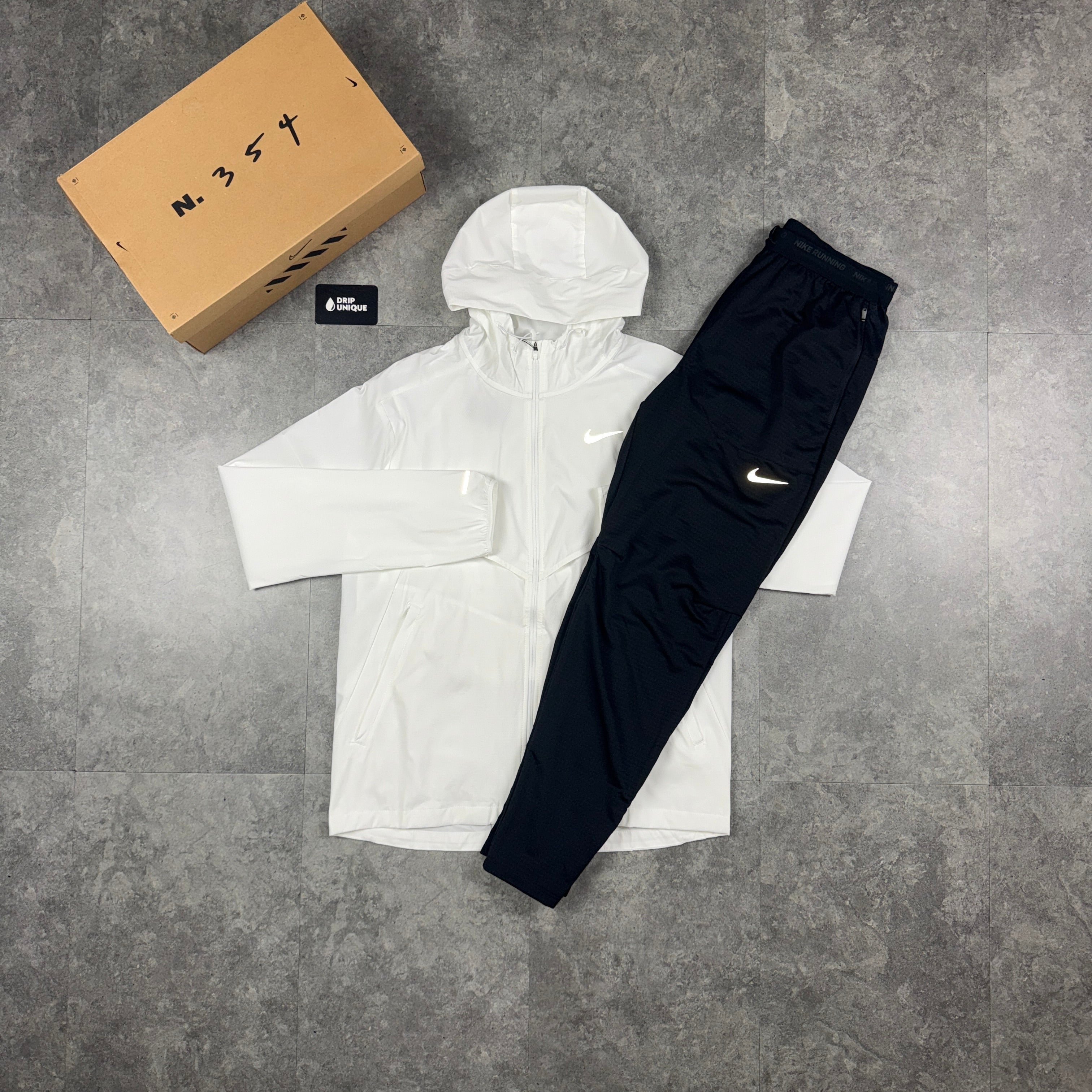 nike windrunner jacket black white