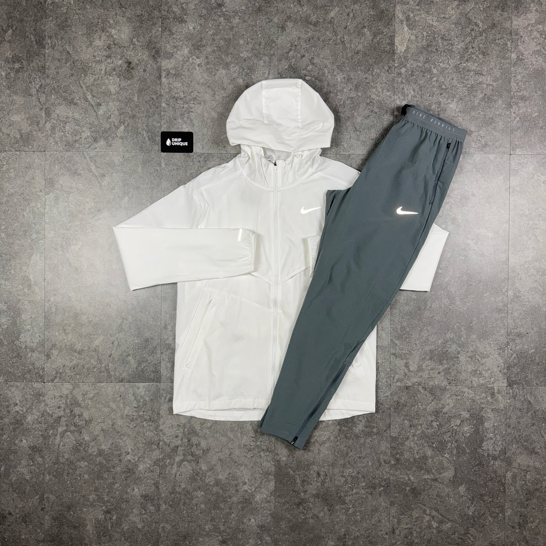 Nike UV Windrunner Jacket Ice White & Grey Nike Phenom Pants Set, nike windrunner jacket set, dripuniqueuk